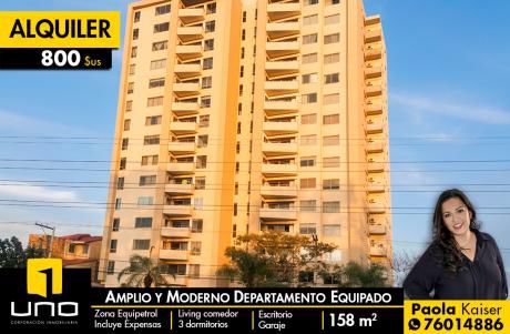 Moderno Departamento Equipado En Equipetrol