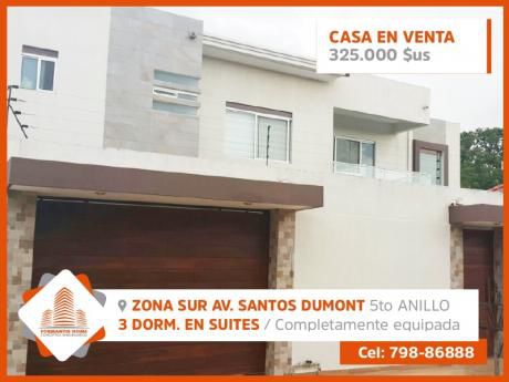 Hermosa Casa En Venta En Zona Sur. Av. Santos Dumont 5to. Anillo