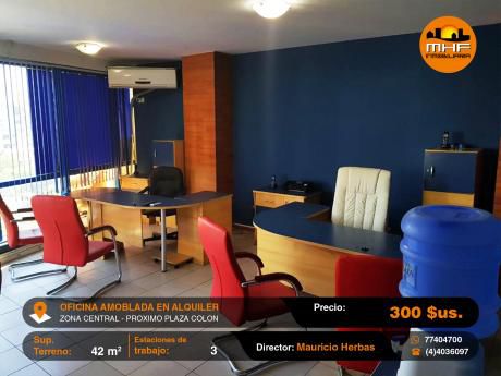 Oficina Ejecutiva Completamente Amoblada Cerca Del Prado