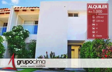 Amplia Y Hermosa Casa En Alquiler En Condominio Las Palmas II