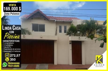 Linda Casa Con Piscina Y 4 Dormitorios En Polanco