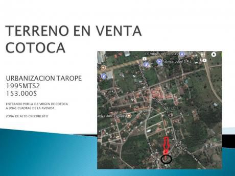 Terreno En Venta Cotoca Urb Tarope