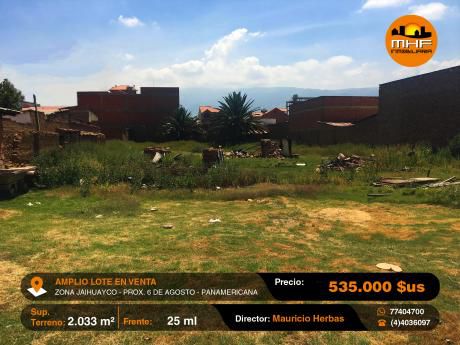 Lote De Terreno Sobre 2033 M2 Próximo Av. Panamericana