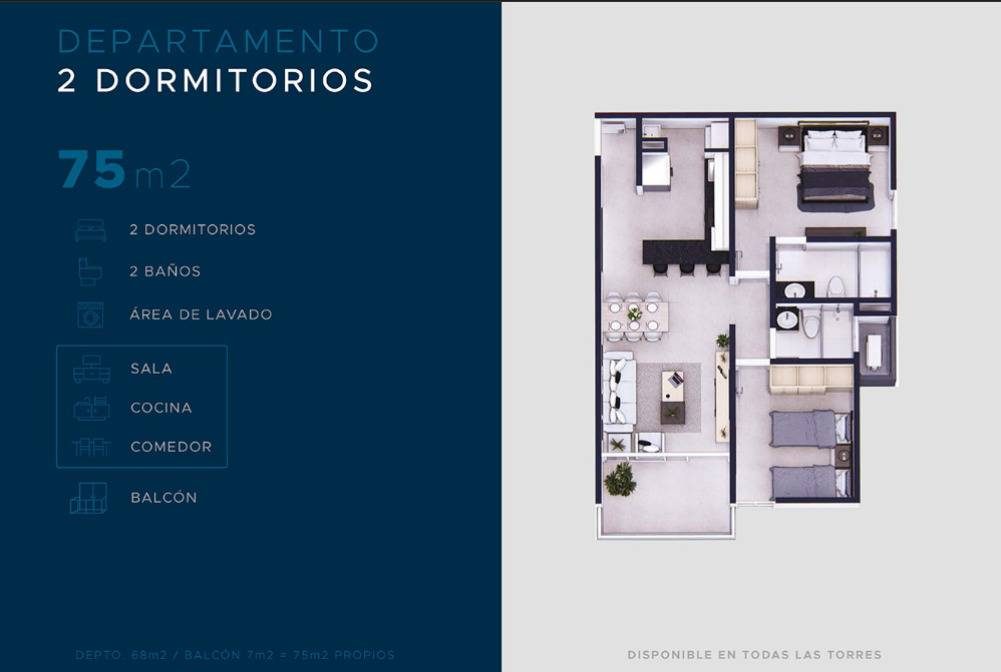 VENTA DE DEPARTAMENTO DE 2 DORMITORIOS EN ALTAMIRA SURUBII — foto 2