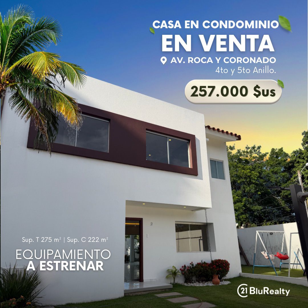Casa En Venta En Condominio Exclusivo. Roca Y Coronado