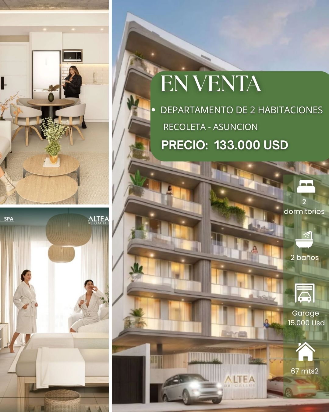 Departamento en venta en Recoleta