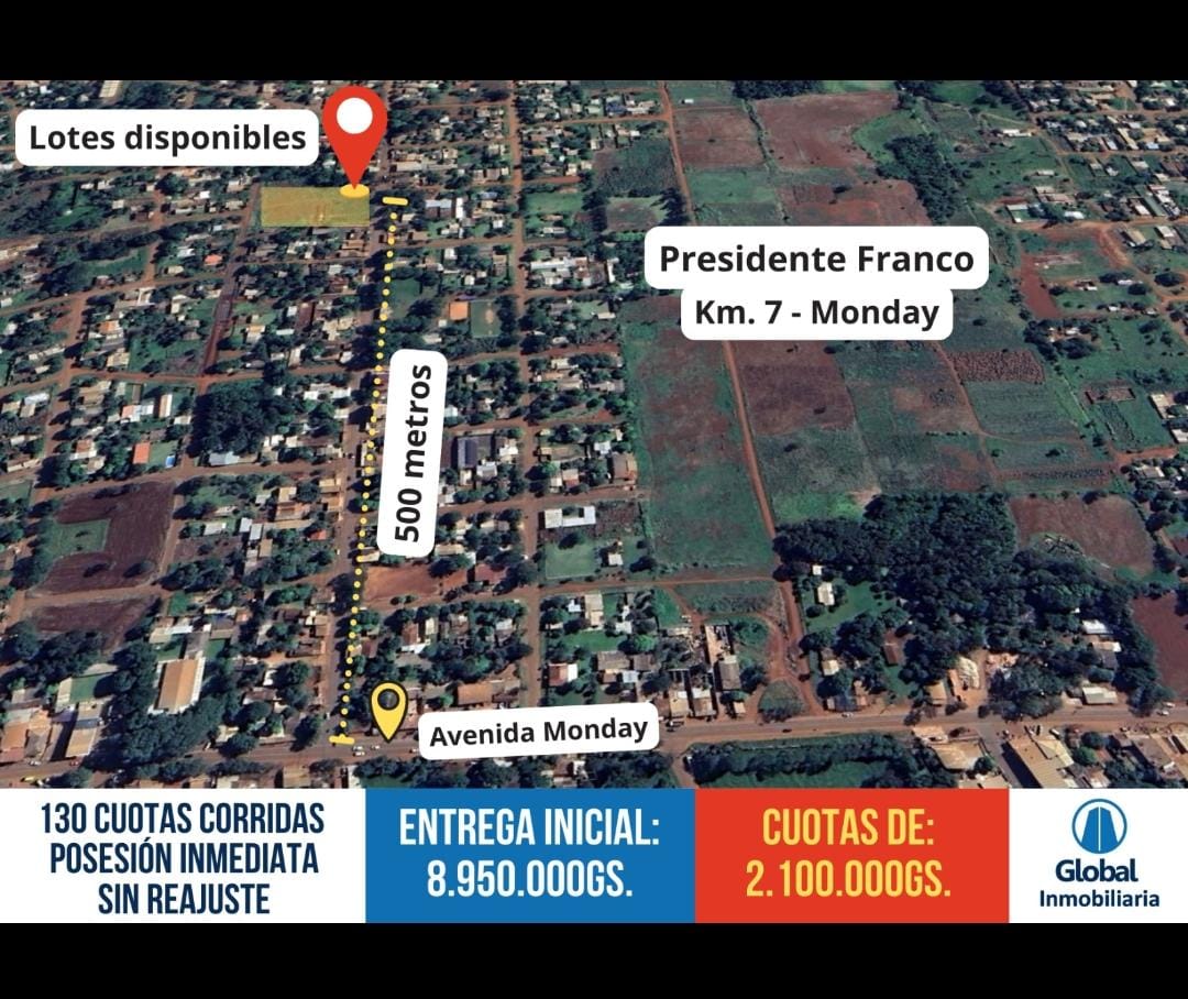 VENDO TERRENO EN CUOTAS EN PRESIDENTE FRANCO - KM 7 MONDAY — foto 2