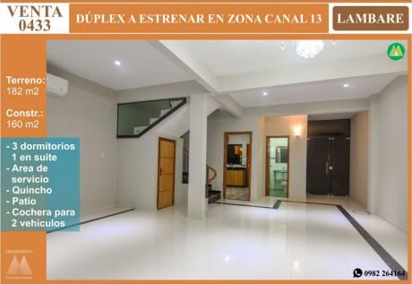 0433 Duplex A Estrenar En Lambare, Zona Canal 13