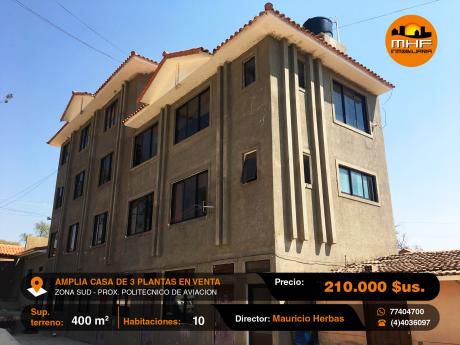 Amplia Casa De 4 Plantas Rentable Zona Politécnico Militar Valle Hermoso