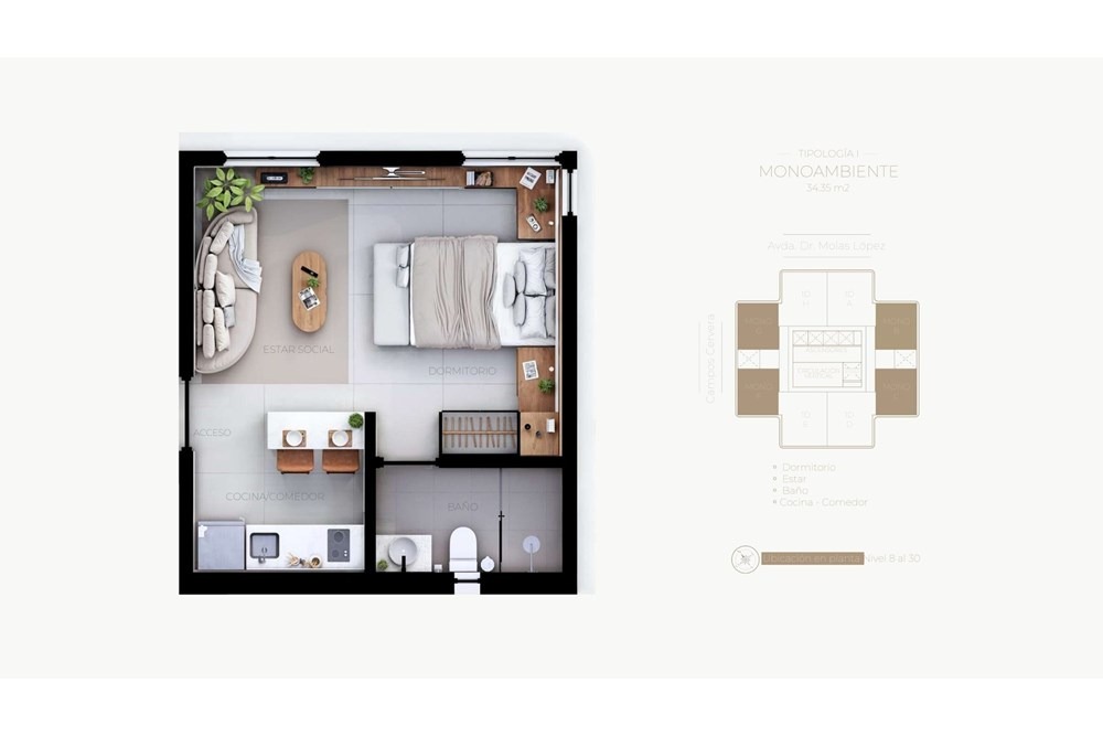 Vendo monoambiente en el edificio ÆTHER by Civis, Las Lomas. — foto 3