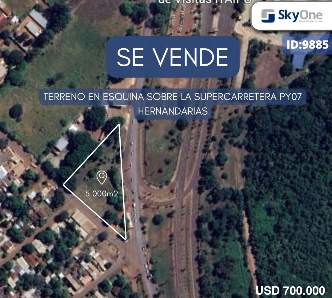 LOTE en ESQUINA de 5.000m2, s/ supercarretera ruta PY07 HERNANDARIAS — foto 2