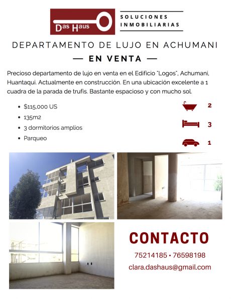 Precioso Departamento De Lujo En Achumani
