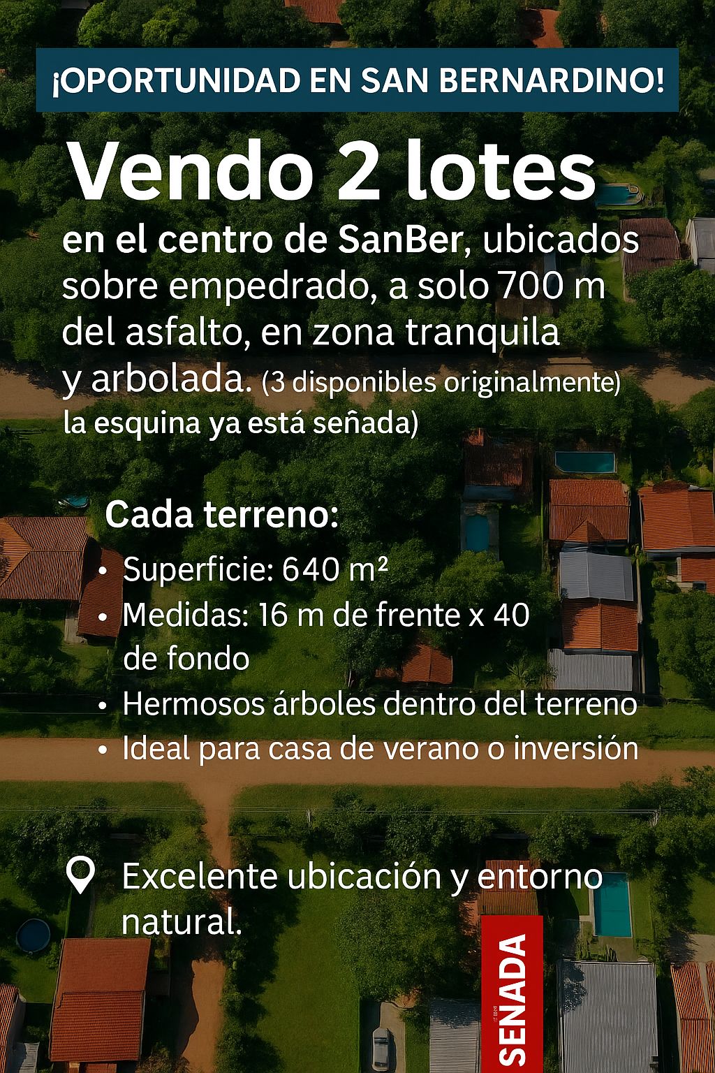 ¡oportunidad En San Bernardino!  - Vendo 2 Lotes En El Centro De Sanber — foto 2