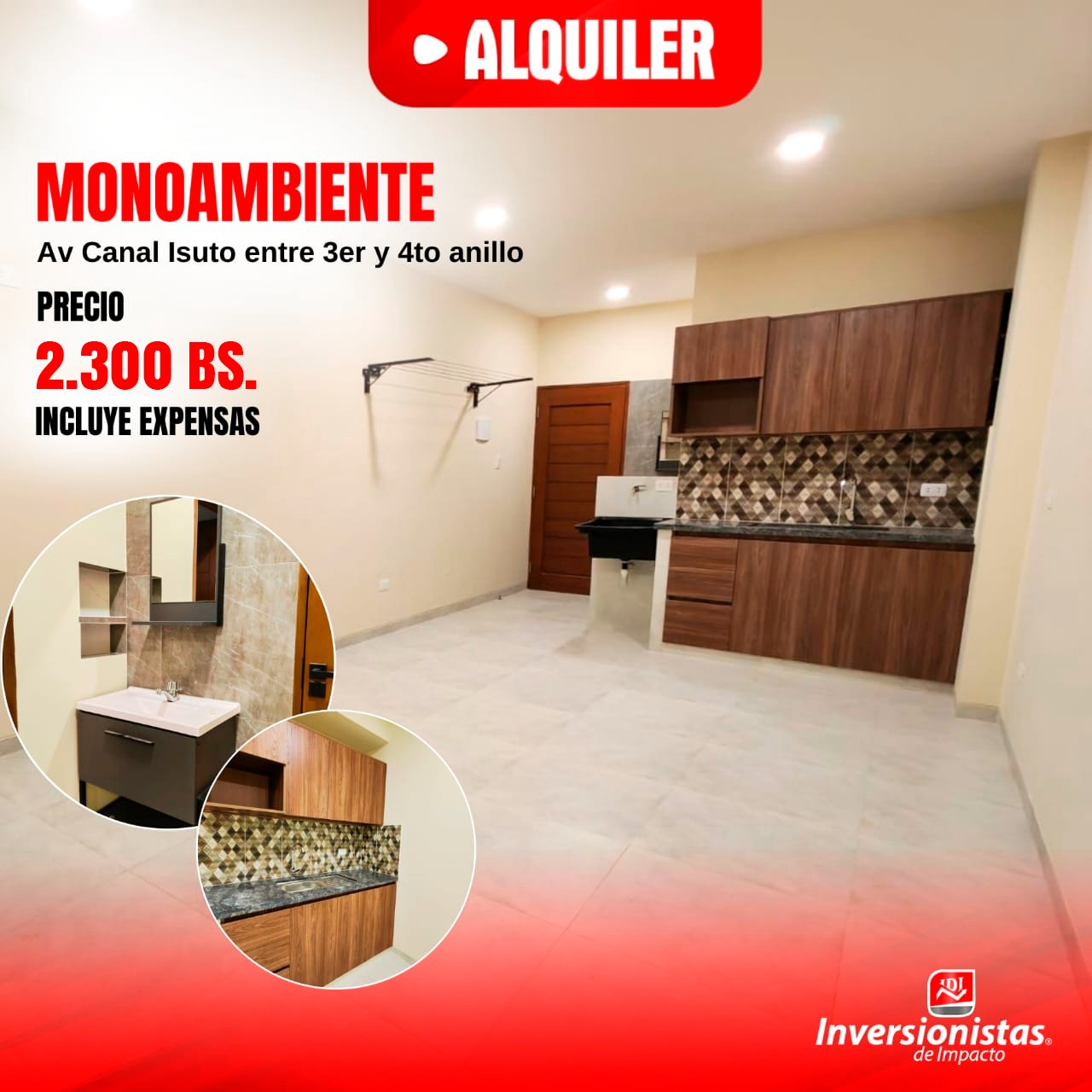 Monoambiente en alquiler en Norte