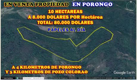 En Venta Propiedad De 10 Hectáreas En Porongo (8.000 $us X Ha)