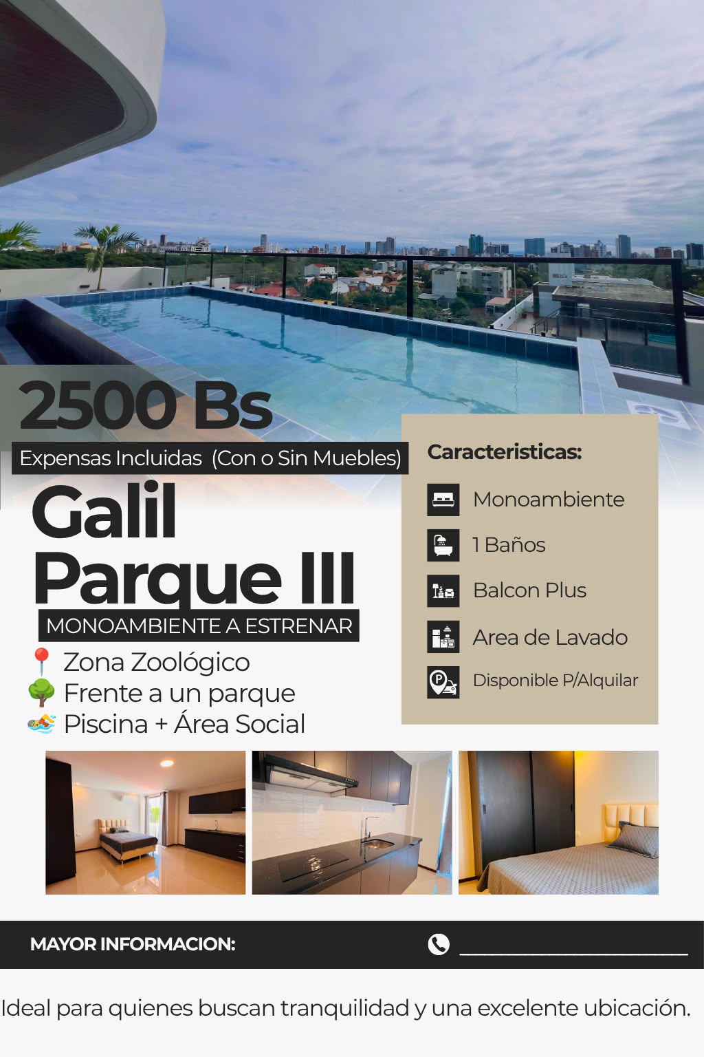 Monoambiente en alquiler en Norte