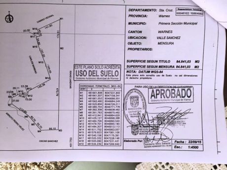 Terreno De 84.841,03 M2 En Valle Sanchez