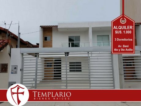 Hermosa Casa A Estrenar En Av. Beni 4to Y 5to Anillo