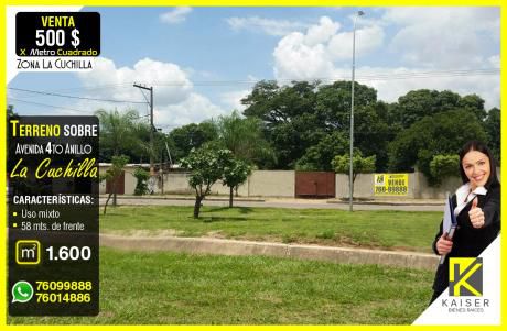 Espectacular Terreno Sobre 4to Anillo