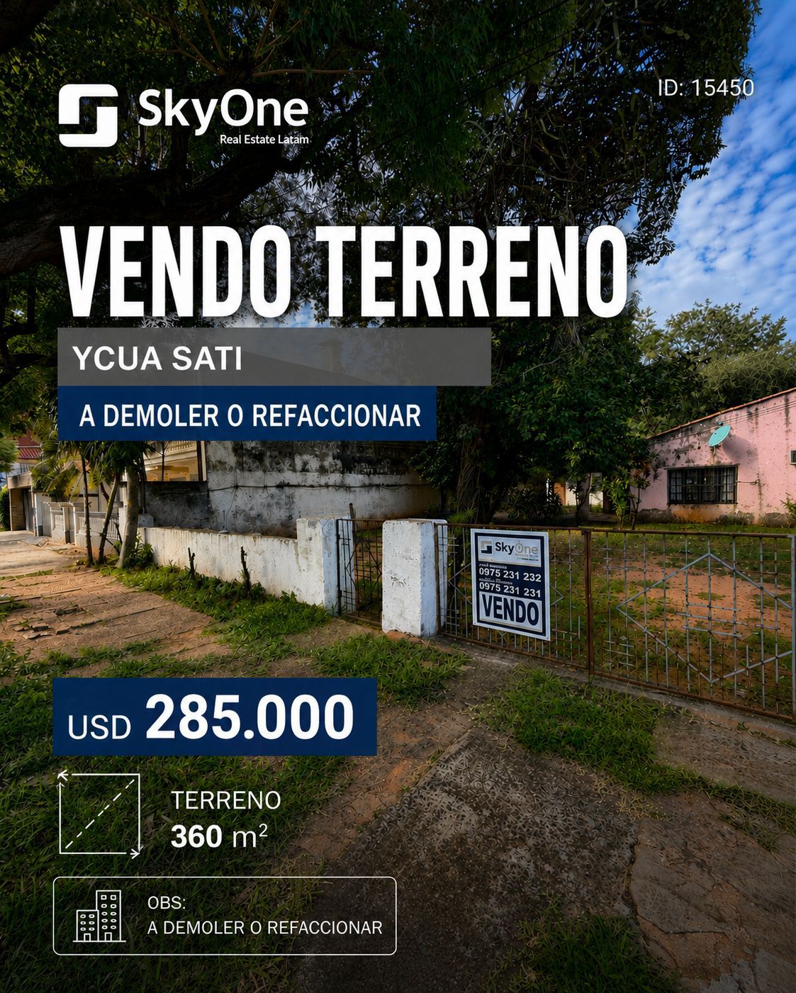 VENDO TERRENO EN YCUA SATI 360m2 — foto 2