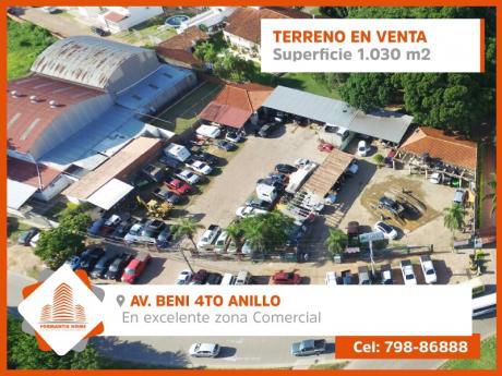 Terreno En Venta Sobre El 4to Anillo Av. Beni En Plena Esquina