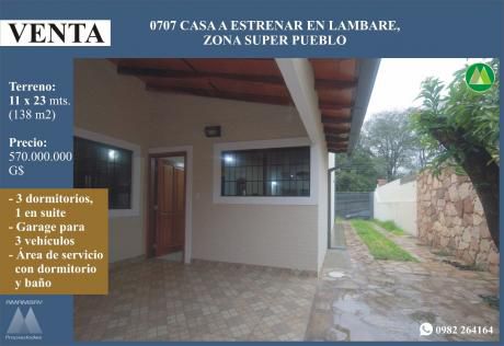 0707 Casa En Lambare, Zona Super Pueblo