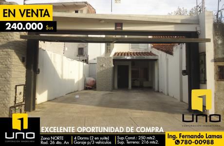 Casa En Venta, Zona Norte, Av. Radial 26 4to. Anillo