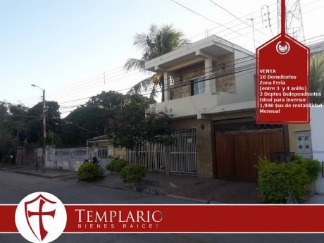 Venta.- 320,000 $us Casa 10 Dorm Ideal Para Inversor