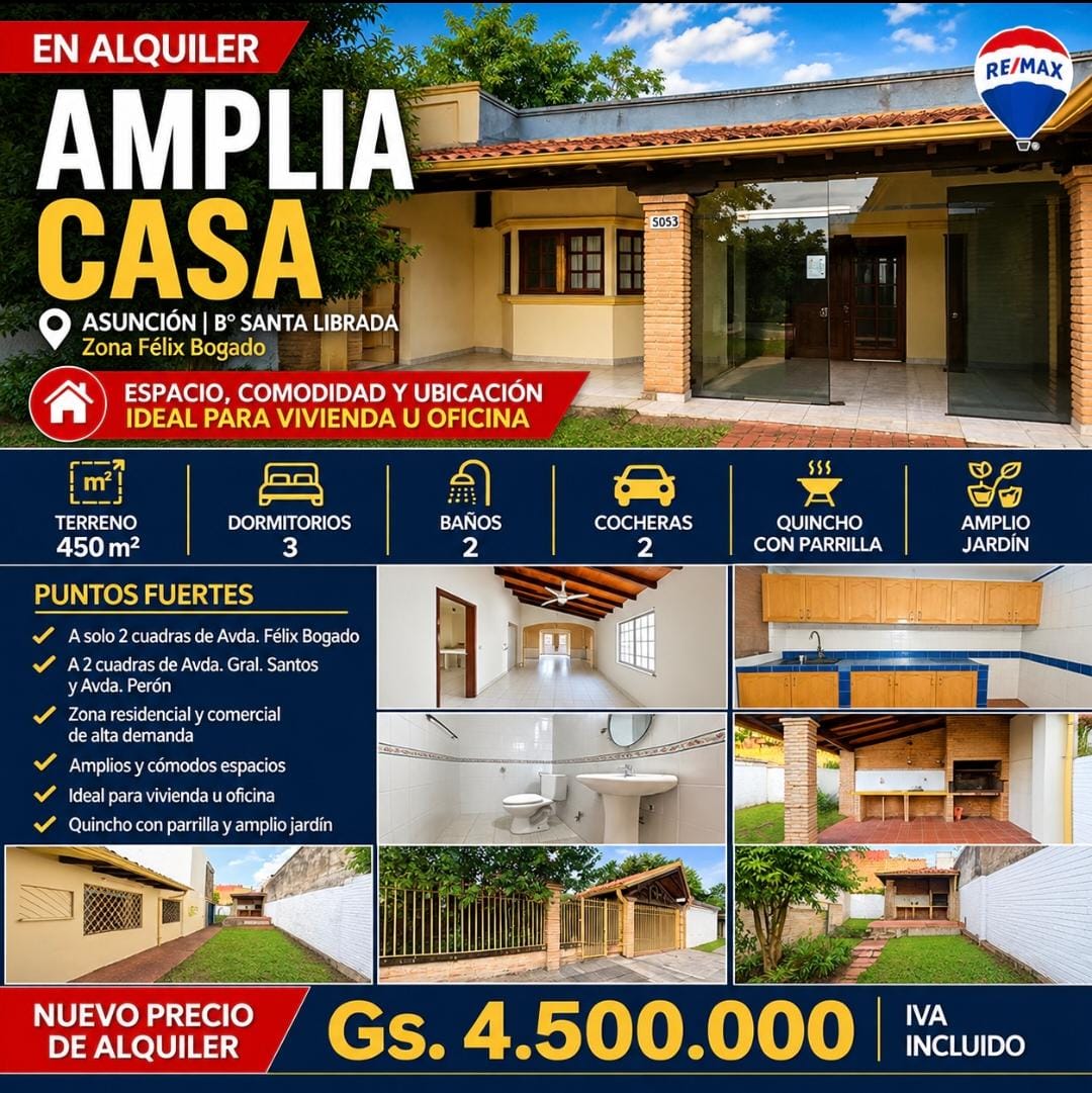 Casa en alquiler en Lambaré