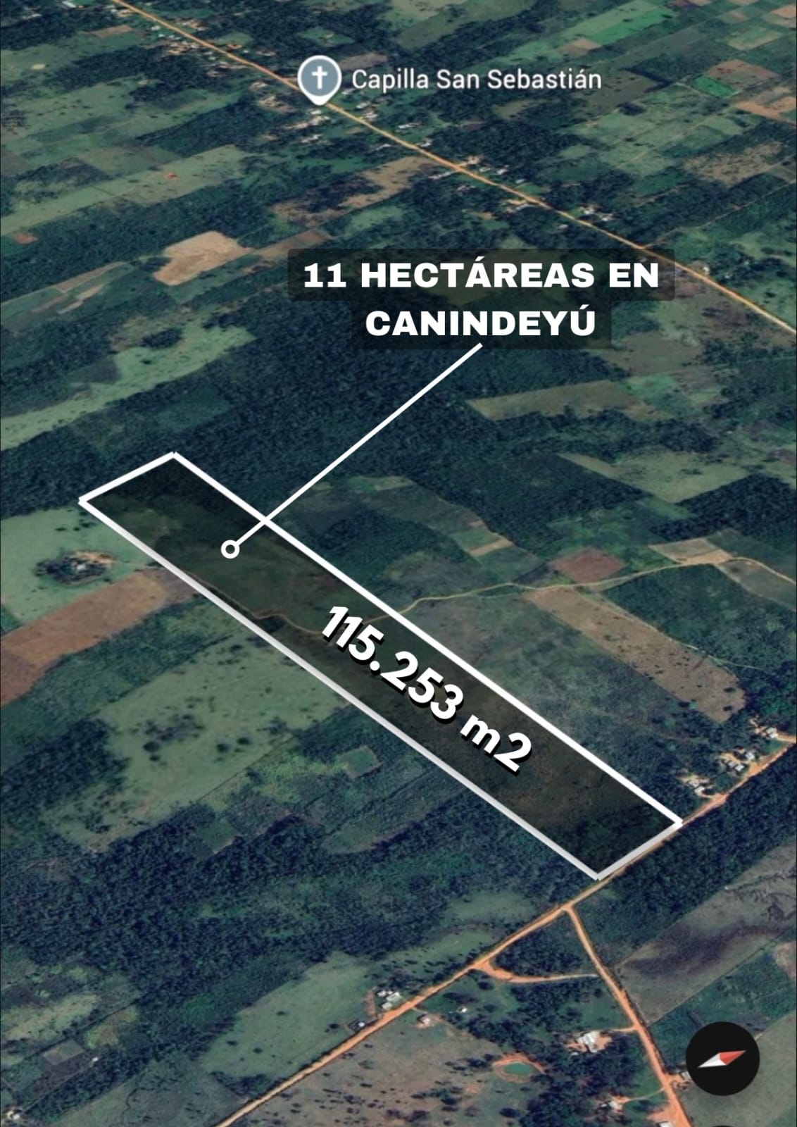 Vendo Terreno De 11 Hectáreas Y 5235 M2 En Canindeyú — foto 2