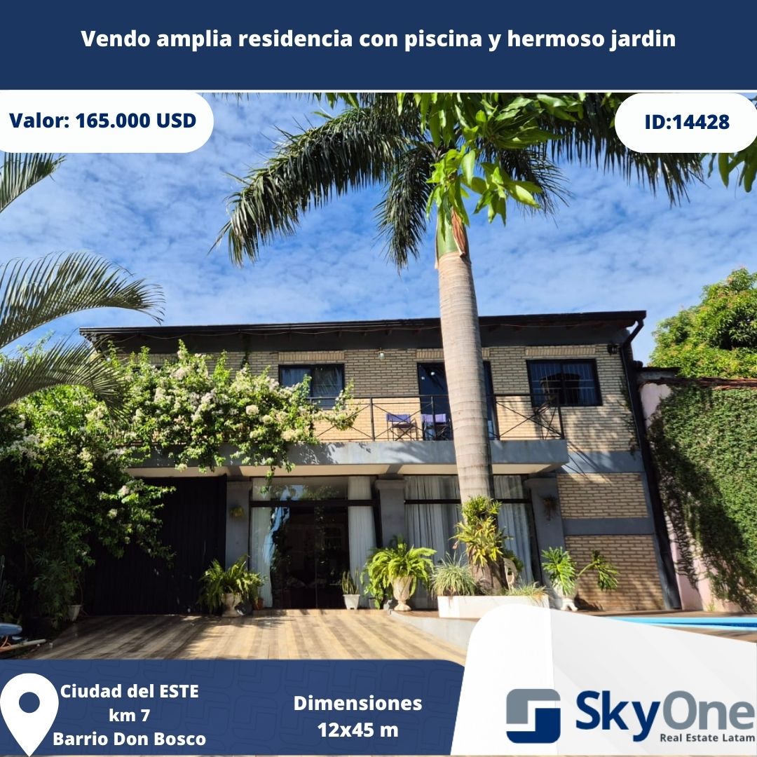 Vendo amplia casa con piscina y hermoso jardín EN KM7, CDE — foto 2