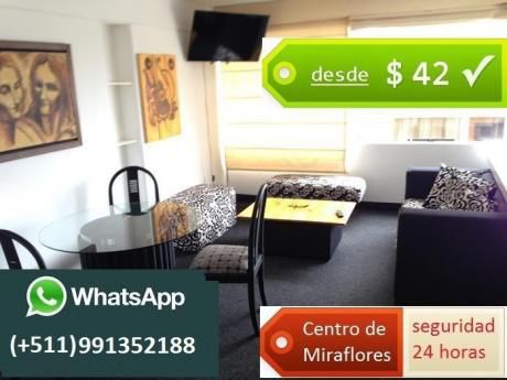 Alquiler Departamentos Amoblados Miraflores, Mas Economicos Que Un Hotel