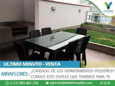 Amplio Duplex En Miraflores Con Jardín Y Parrilla Propio