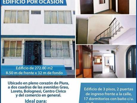 Edificio Tres Pisos Jr. Apurimac Piura - Costado CC Plaza Sol - Super Centrico