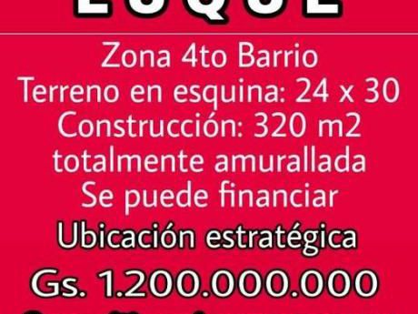 Luque, 4to. Barrio, Terreno 24 X 30 En Esquina