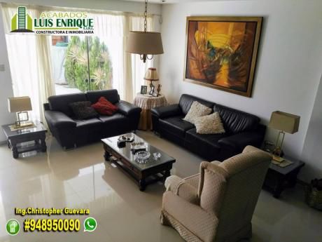 Hermosa Y Acogedora Casa 03pisos, 220 M2, 04hab En Urb. Golf. $299,000