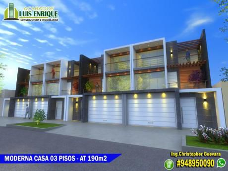 Moderna Casa 03pisos, Estreno,04 Hab, Cochera, A 02 Cuadras Upn San Isidro - $150,000