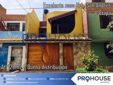 Venta: Excelente Casa Urb. San Andres V - Etapa (at. 120 M2)