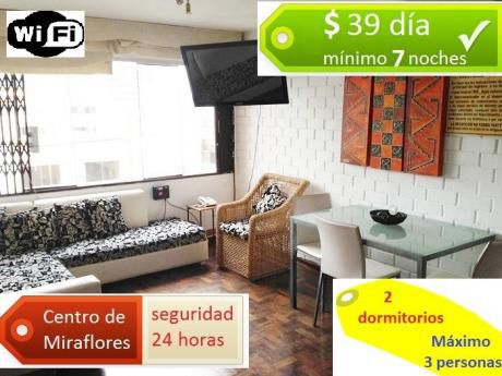 Desde $39 Departamento Amoblado Centro De Miraflores, Privacidad Total