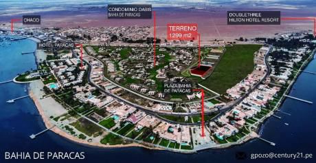 Espectacular Terreno En Paracas De 1299 M2 (bahía De Paracas)
