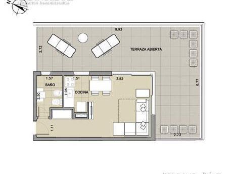 Hermoso Monoambiente En Piso Alto Con Terraza De 38mts En Pocitos