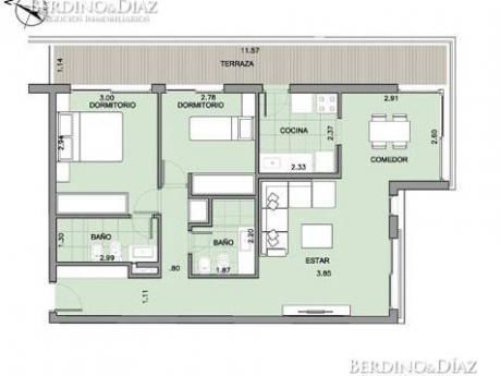 Espectacular Apartamento En El Exclusivo Barrio Pocitos, 95mts Con Balcón.