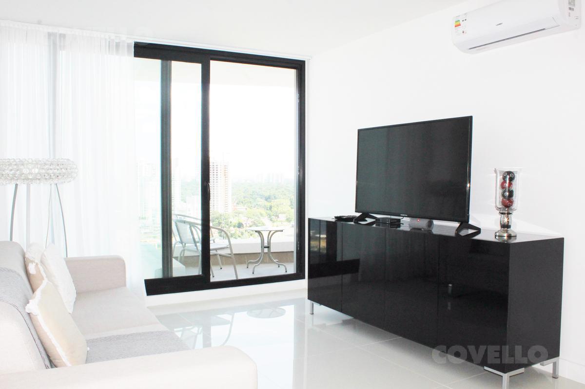 Apto-Piso alto, 2 dormitorios, 2 baños, garage, edificio con amenities, Playa Mansa