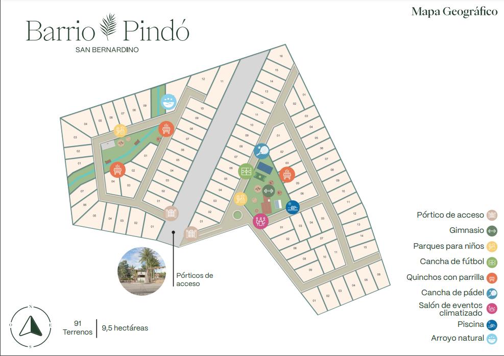 Terreno en venta de  700 m2 en barrio cerrado en San Bernardino — foto 2