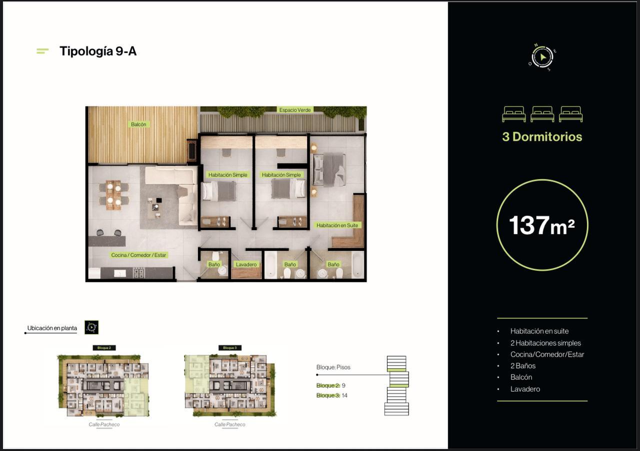 Departamento en venta de 3 dormitorios barrio Recoleta Asunción edificio Palmanova Pacheco — foto 2