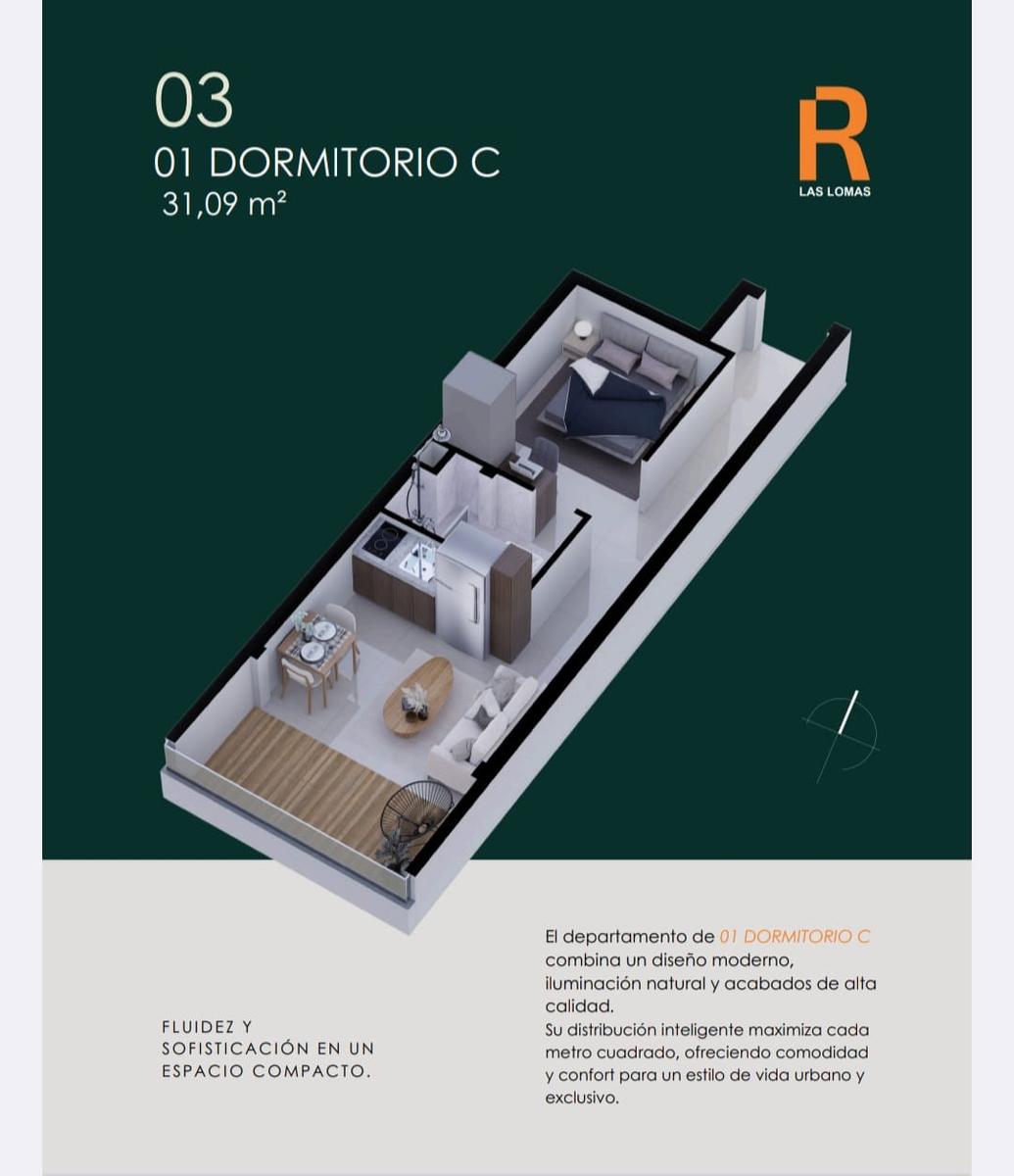 Departamento en venta 1 dormitorio en Las Lomas Asunción edificio R Las Lomas — foto 2