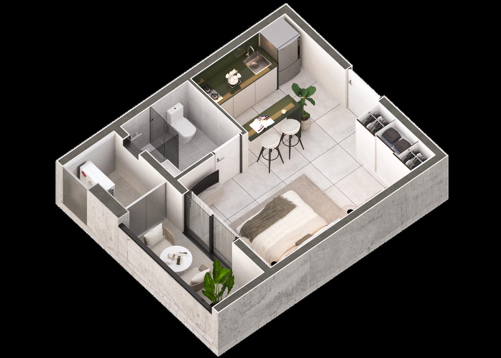 Departamento a la venta monoambiente en Barrio Herrera Asuncion Edificio Inarco Herrera — foto 2