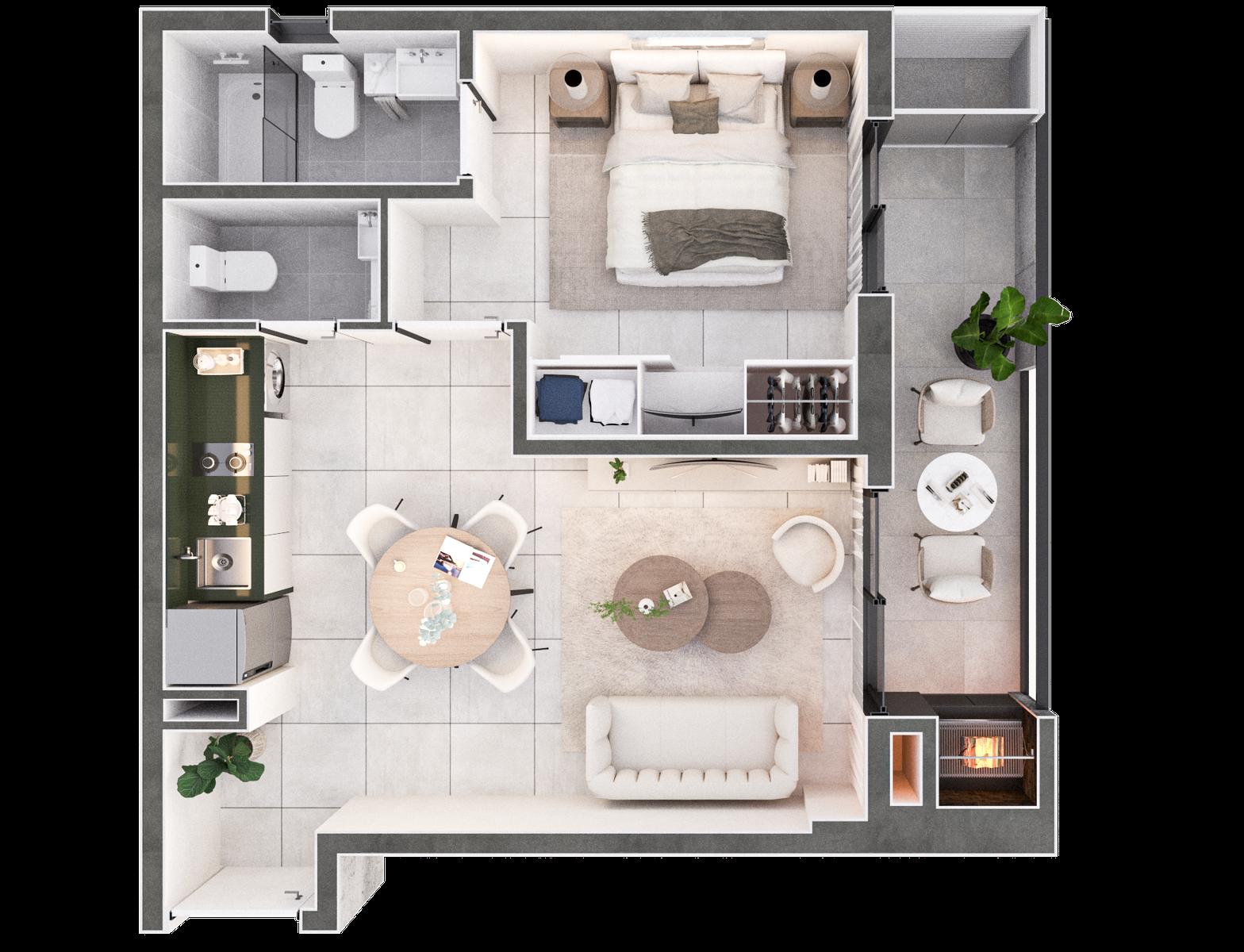 Departamento a la venta 1 dormitorio 50m2 en Barrio Herrera Asuncion Edificio Inarco Herrera — foto 3