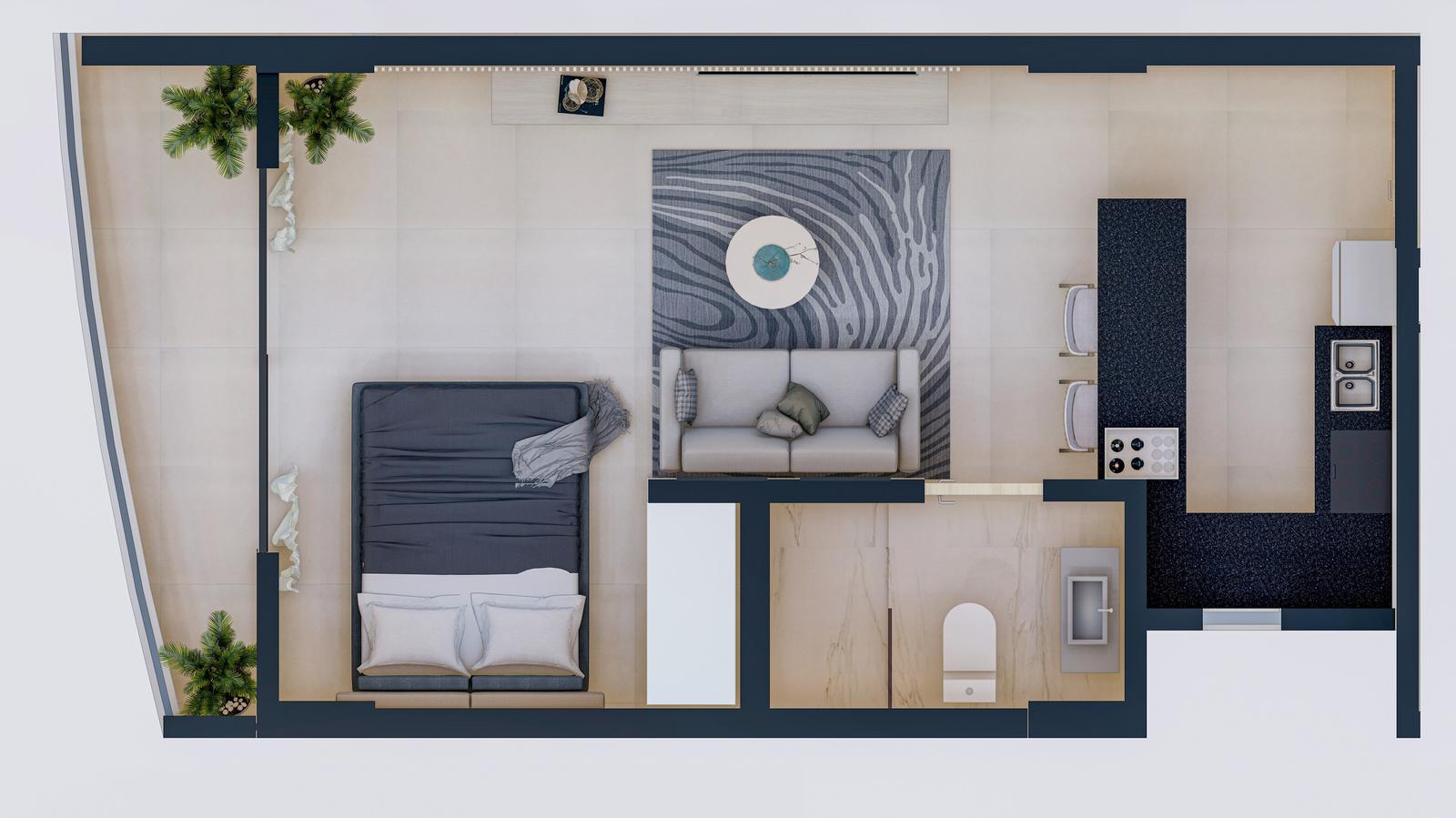 Departamento en venta monoambiente en barrio Ykua Sati Asunción edificio Ayre Santa Teresa — foto 2