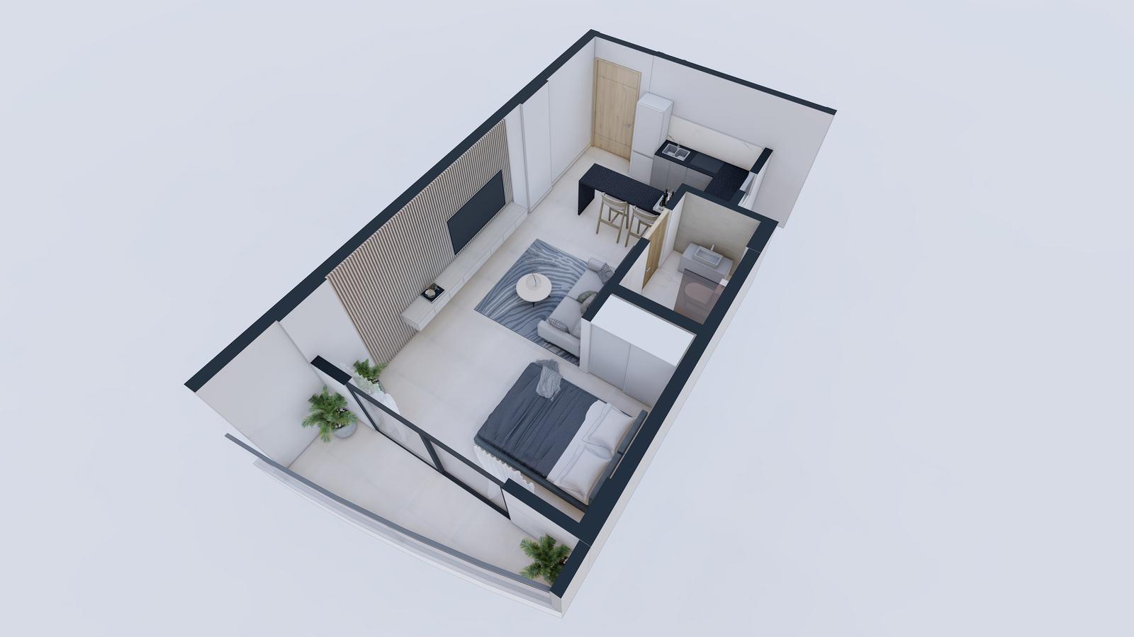 Departamento en venta monoambiente en barrio Ykua Sati Asunción edificio Ayre Santa Teresa — foto 3